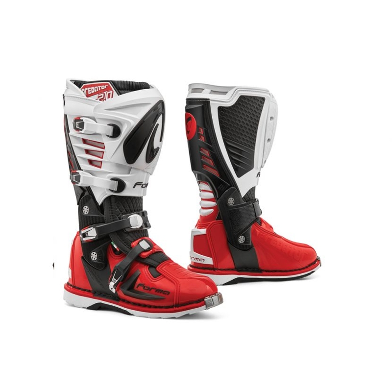 Motorradstiefel Forma Predator 2.0 schwarz-weiß-rot