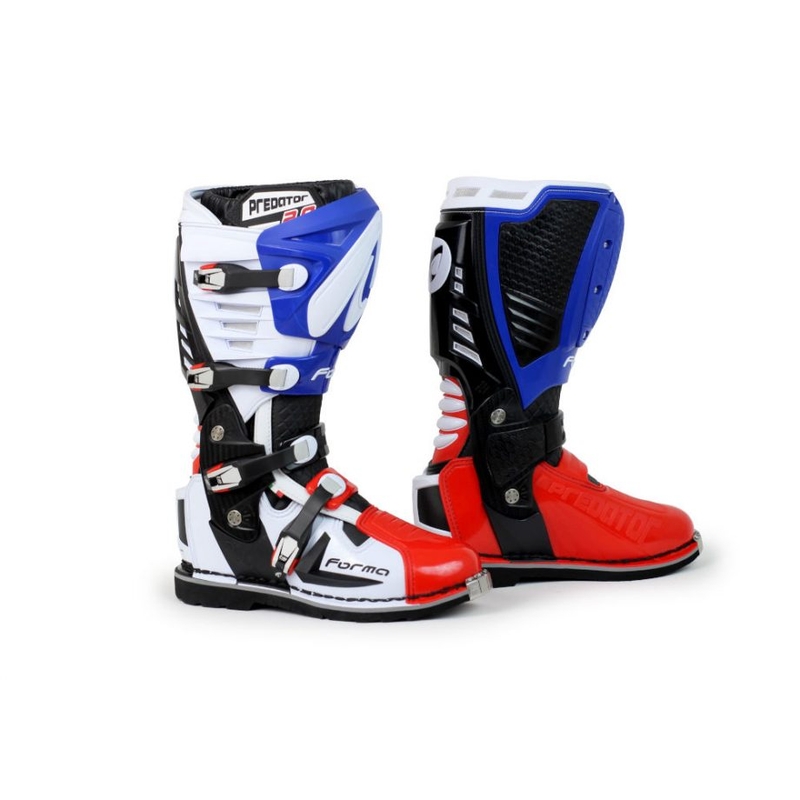 Motorradstiefel Forma Predator 2.0 weiß-blau-rot