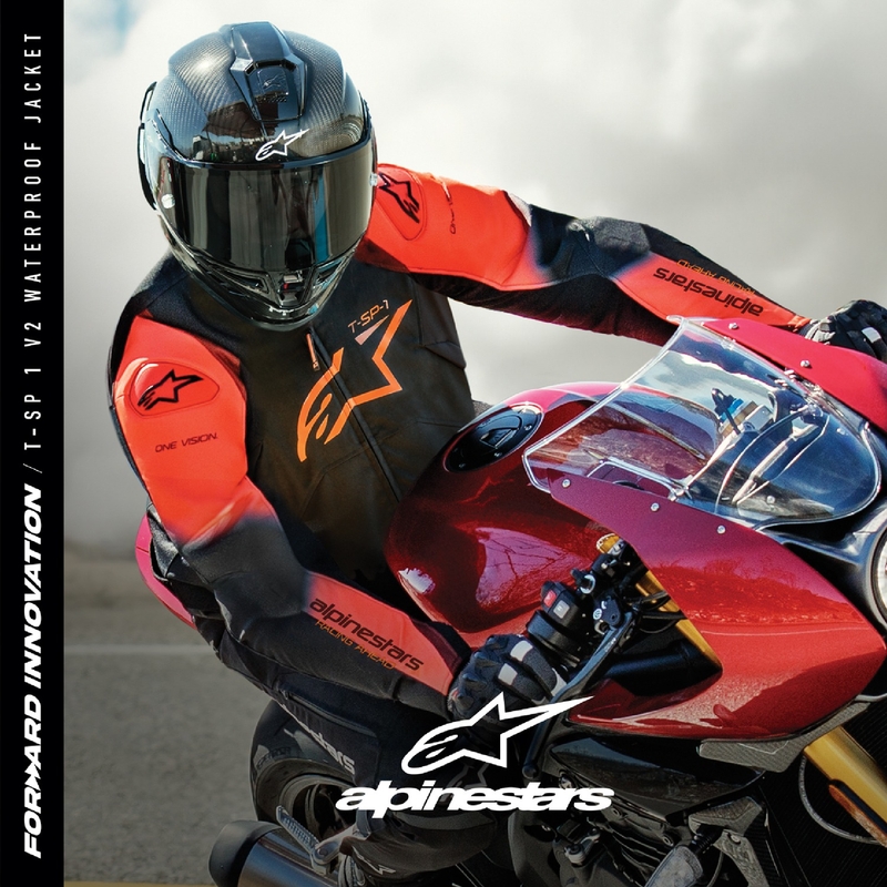 Motorradjacke Alpinestars T-SP 1 2 Wasserdicht schwarz-fluo rot