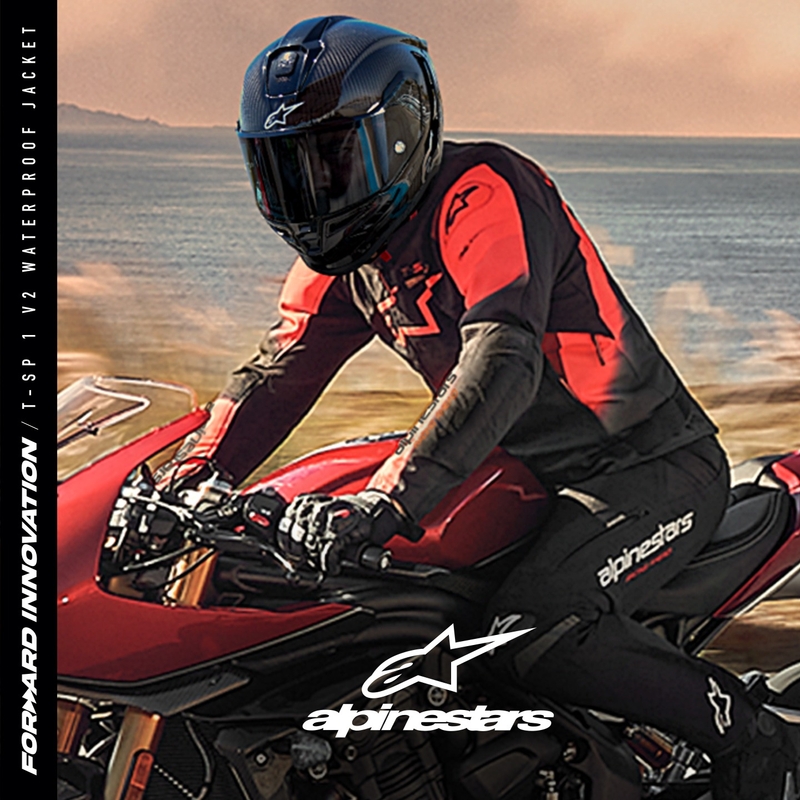 Motorradjacke Alpinestars T-SP 1 2 Wasserdicht schwarz-fluo rot