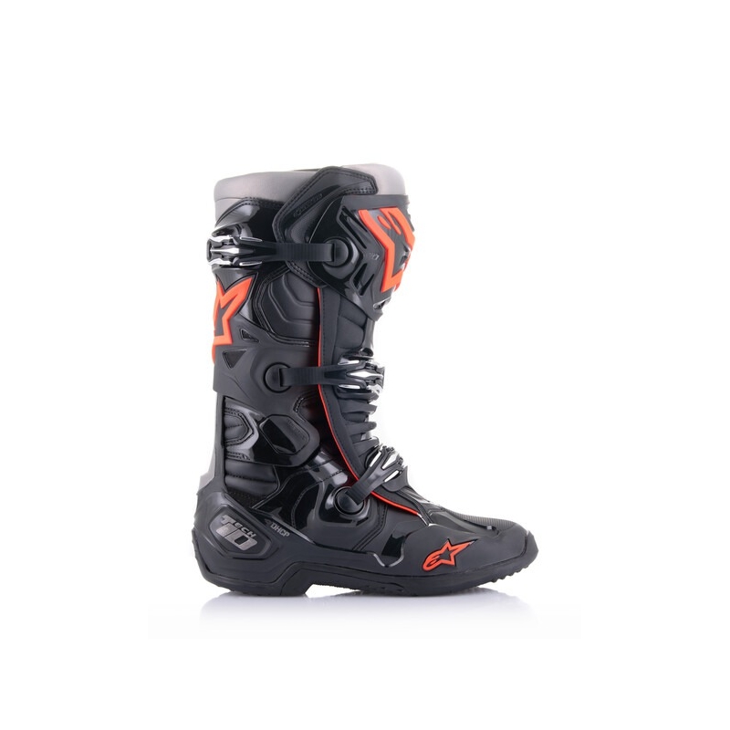 Alpinestars Tech 10 Motorradstiefel schwarz-fluo rot-grau