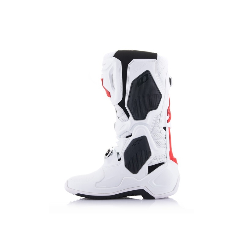 Alpinestars Tech 10 Supervented Motorradstiefel Perforiert Weiß-Rot-Schwarz