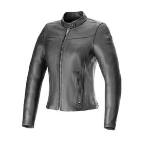 Alpinestars Ory Damen-Leder-Motorradjacke schwarz-schwarz