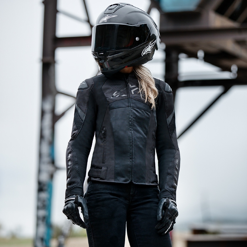 Damen-Motorradjacke Alpinestars Stella T-GP Plus R 4 Airflow schwarz-schwarz