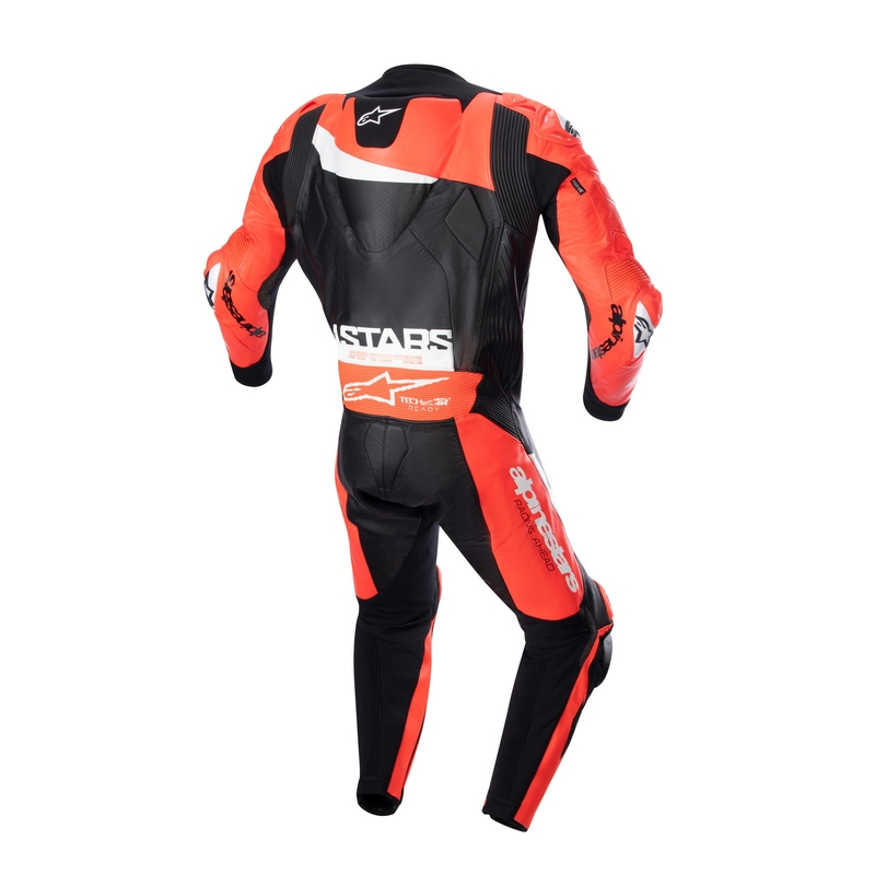Alpinestars GP Plus 4 TECH-AIR kompatibler einteiliger Lederkombi Schwarz-Fluo-Rot-Weiß Ausverkauf