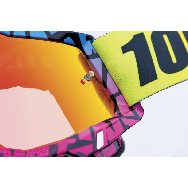 Motocross-Brille 100 % ACCURI 2 Special UTV/OTG – Limited Edition Ken Block Red mit Chrom-Plexiglas