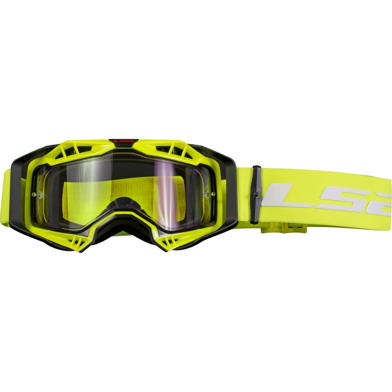 Motocross-Brille LS2 Aura Enduro schwarz-gelbes klares Plexiglas