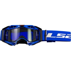 Motocross-Brille LS2 Aura Enduro schwarz-blaues klares Plexiglas