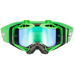 Motocross-Brille LS2 Aura PRO schwarz-grünes Iridium-Plexiglas