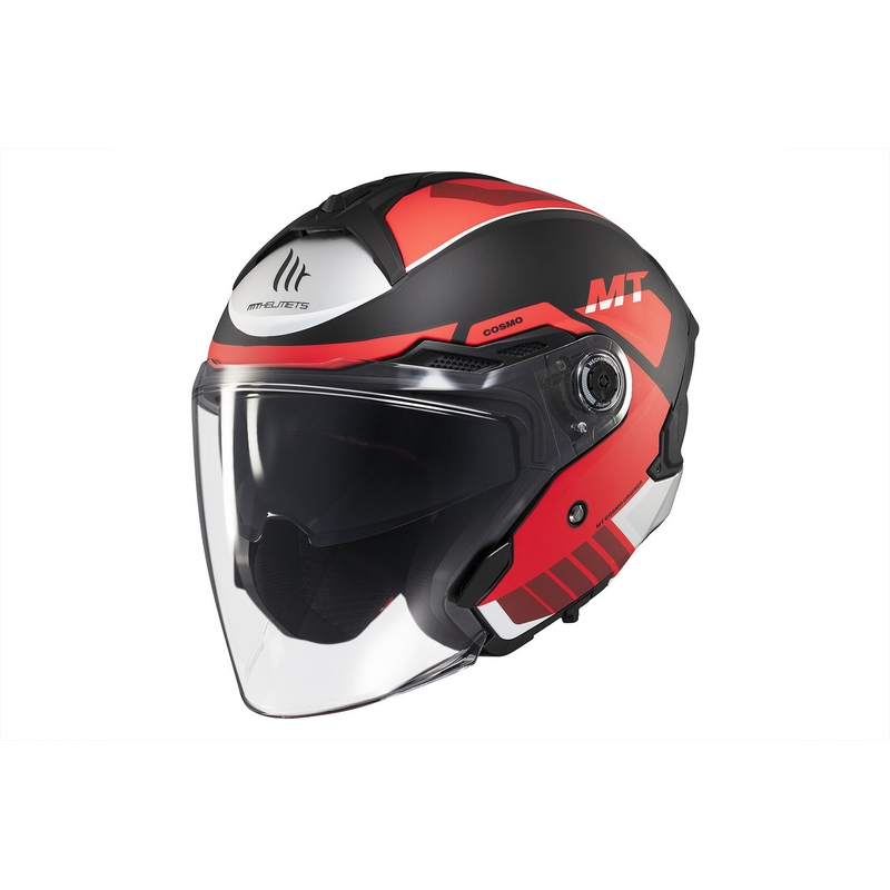 Offener Helm MT Cosmo SV Cruiser matt rot-schwarz-grau