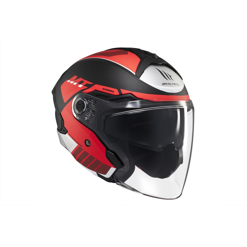 Offener Helm MT Cosmo SV Cruiser matt rot-schwarz-grau