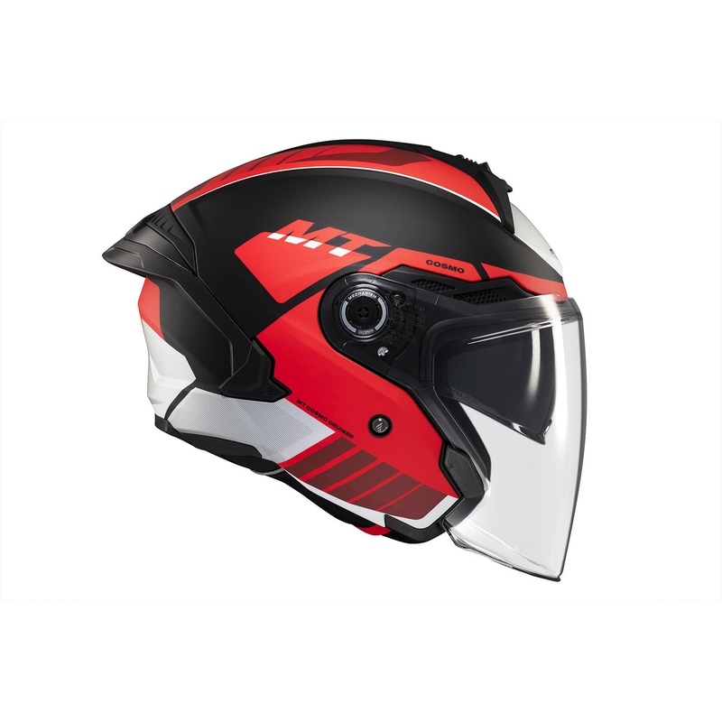 Offener Helm MT Cosmo SV Cruiser matt rot-schwarz-grau