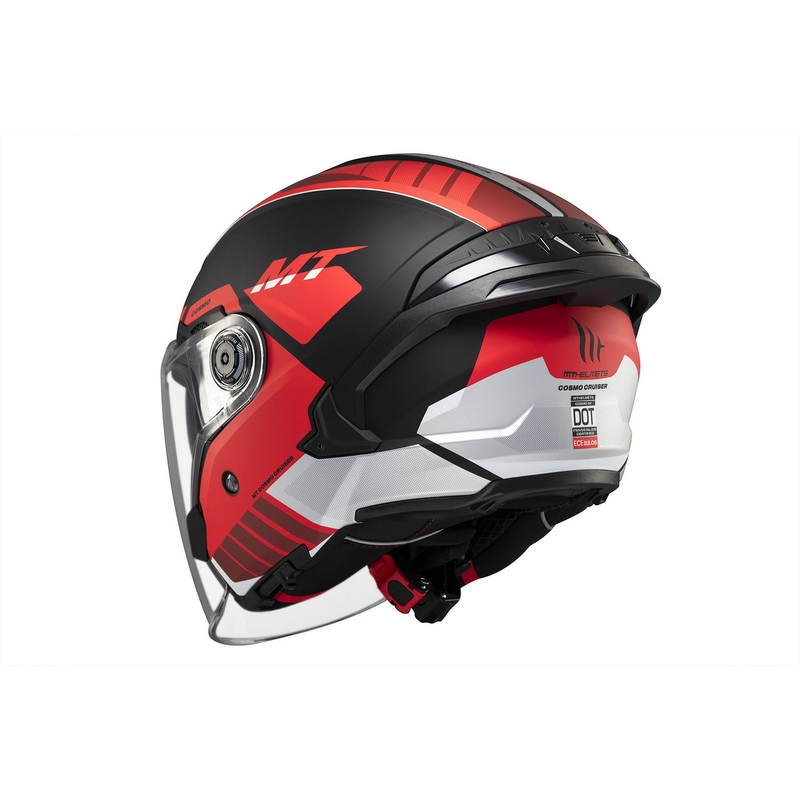 Offener Helm MT Cosmo SV Cruiser matt rot-schwarz-grau