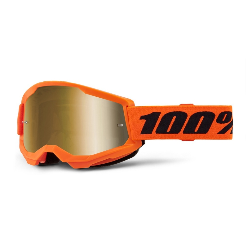 Kinder-Motocrossbrille 100% STRATA 2 orange (gold verspiegeltes Plexiglas)