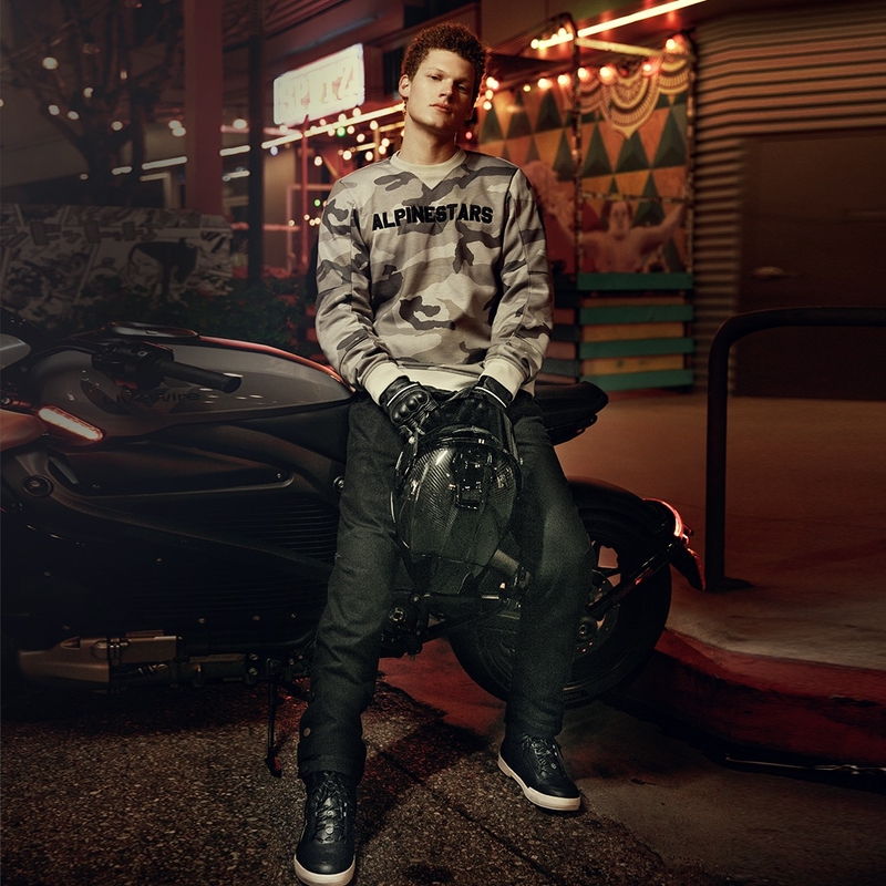 Alpinestars Legit Crew Fleece Motorrad Sweatshirt hell camo-grau