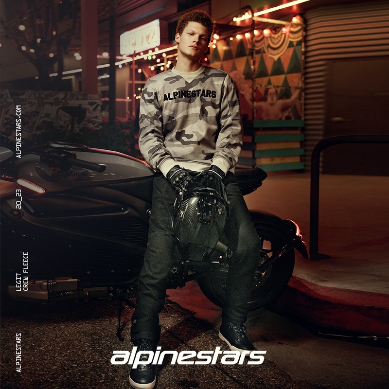 Alpinestars Legit Crew Fleece Motorrad Sweatshirt hell camo-grau