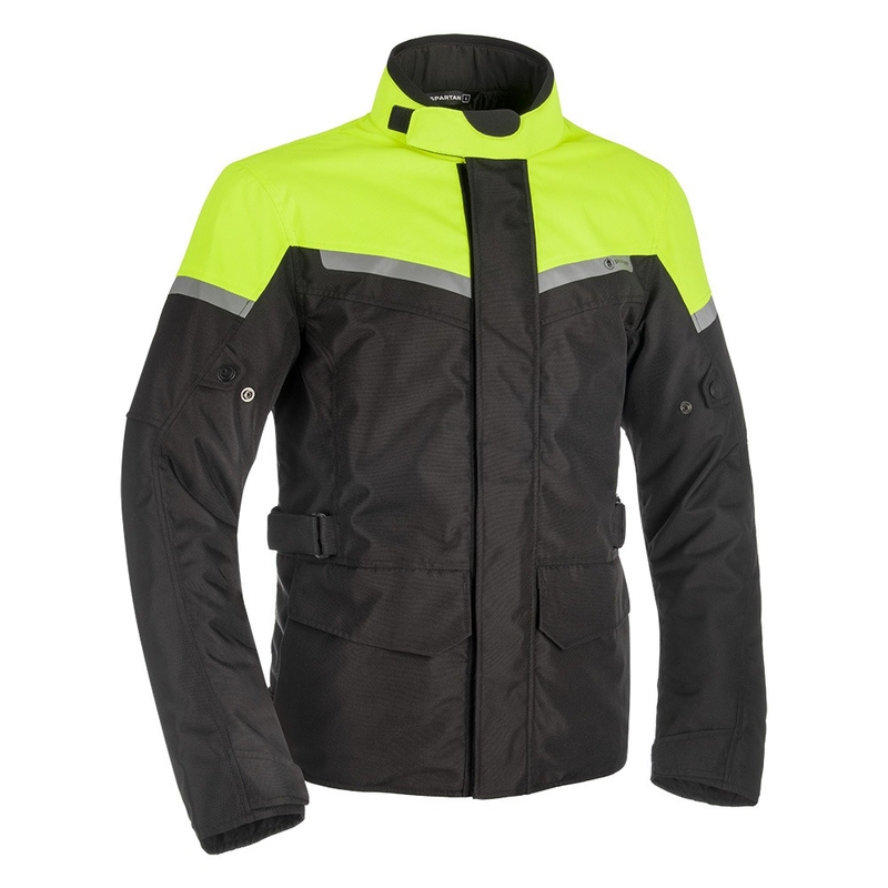 Motorradjacke Oxford Spartan Long WP schwarz-fluo gelb
