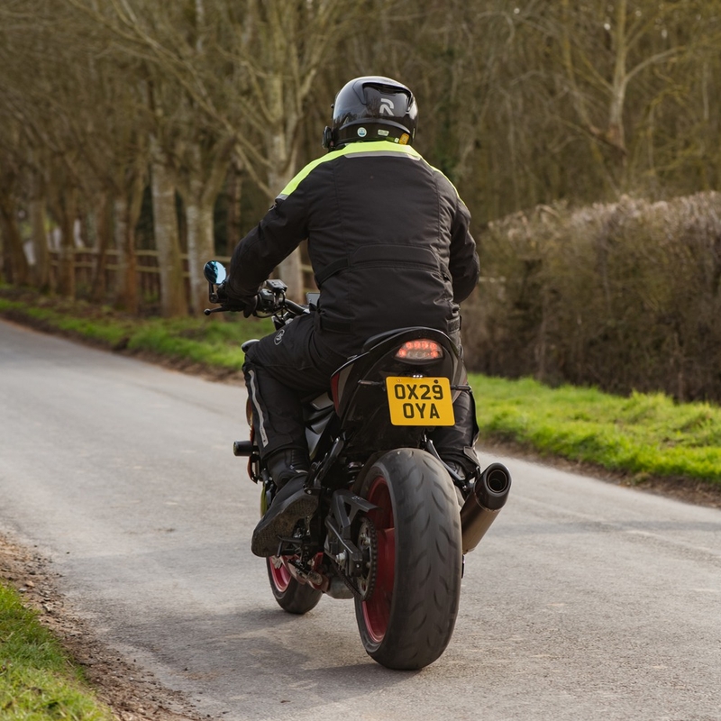 Motorradjacke Oxford Spartan Long WP schwarz-fluo gelb