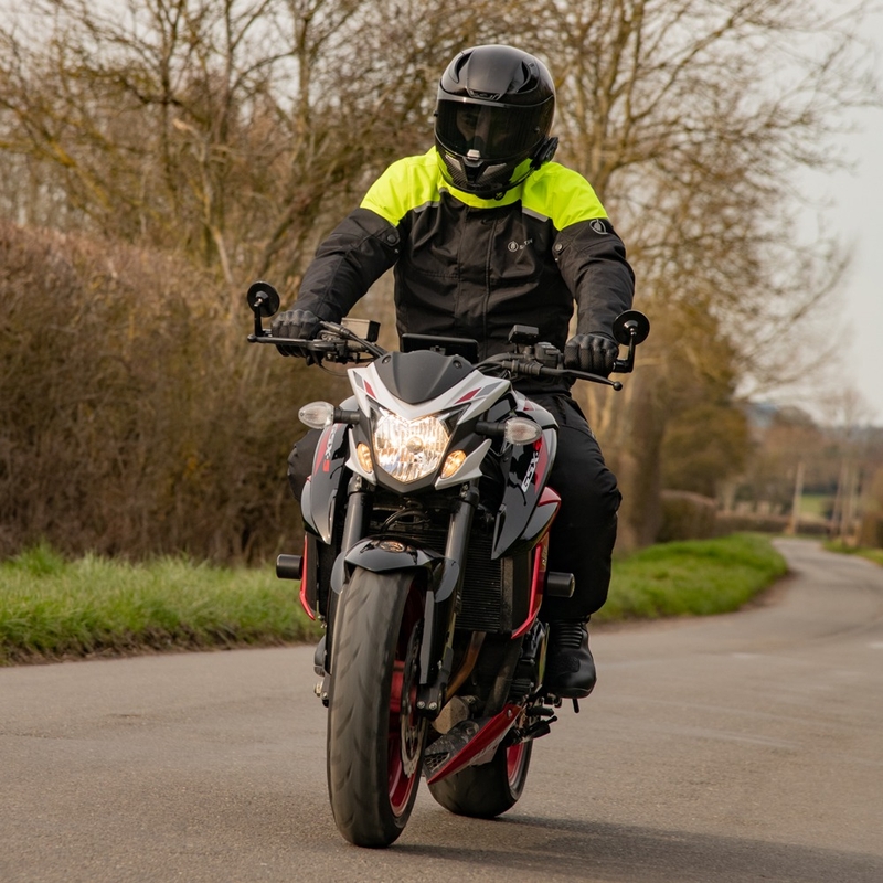 Motorradjacke Oxford Spartan Short WP schwarz-fluo gelb
