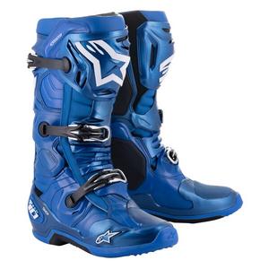 Alpinestars Tech 10 Motorradstiefel blau-schwarz-weiß
