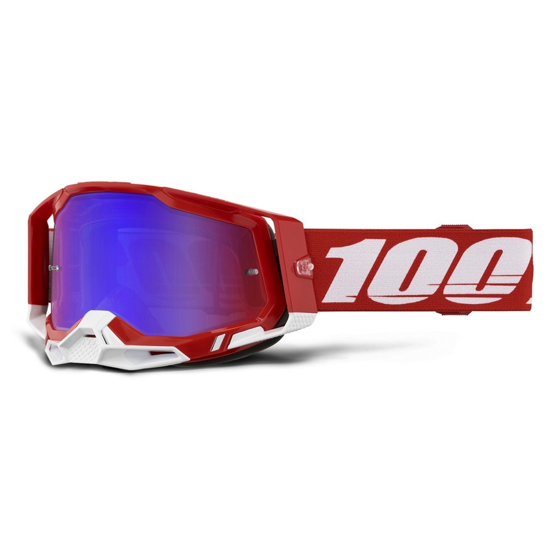 Motocross-Brille 100 % RACECRAFT 2 Rot-rot-blaues Plexiglas