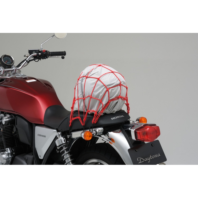 Flexibles Motorrad-Gepäcknetz mit Metallhaken Daytona 40 x 40 cm rot