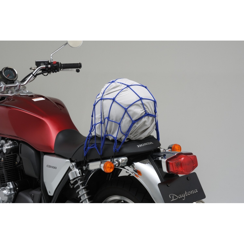Flexibles Motorrad-Gepäcknetz mit Metallhaken Daytona 40 x 40 cm blau