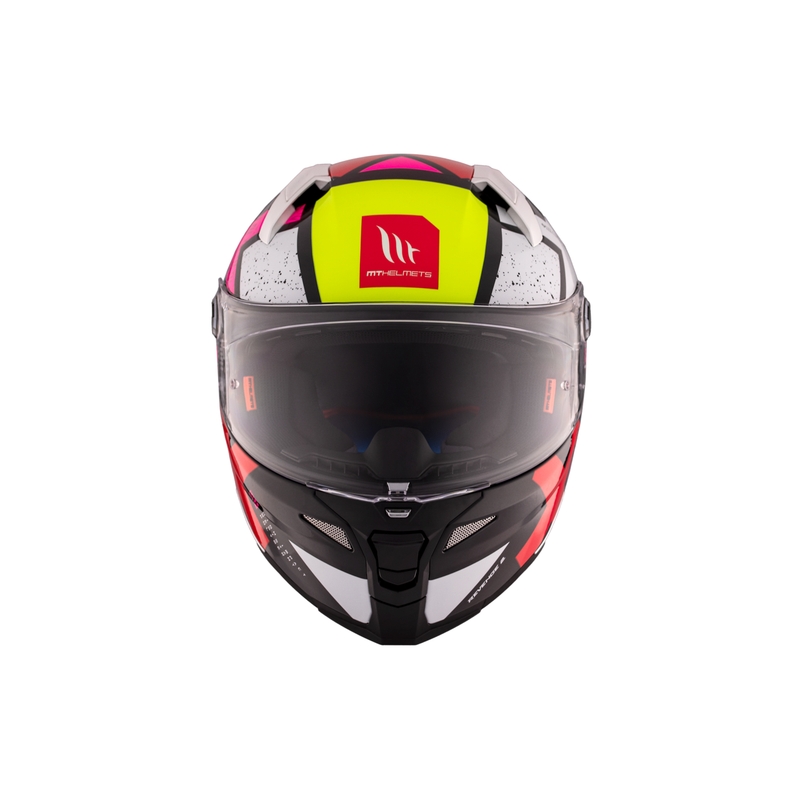 Integrierter Motorradhelm MT REVENGE 2 S Light CO glänzend weiß-rosa-gelb