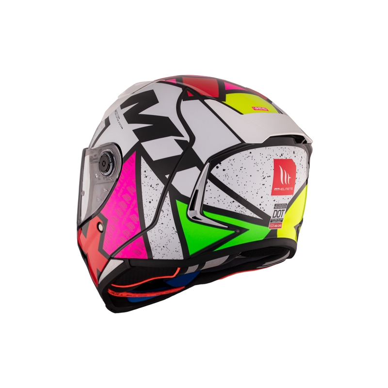 Integrierter Motorradhelm MT REVENGE 2 S Light CO glänzend weiß-rosa-gelb