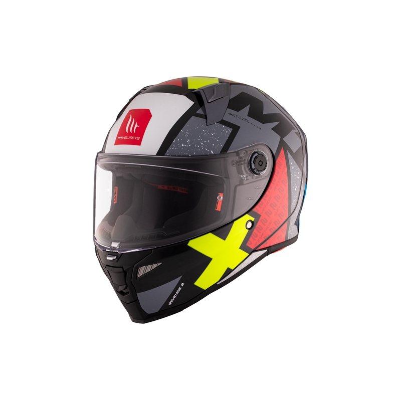 Integrierter Motorradhelm MT REVENGE 2 S Light CO glänzend schwarz-rot-gelb
