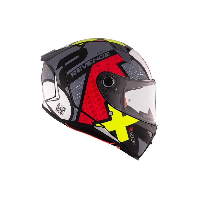 Integrierter Motorradhelm MT REVENGE 2 S Light CO glänzend schwarz-rot-gelb