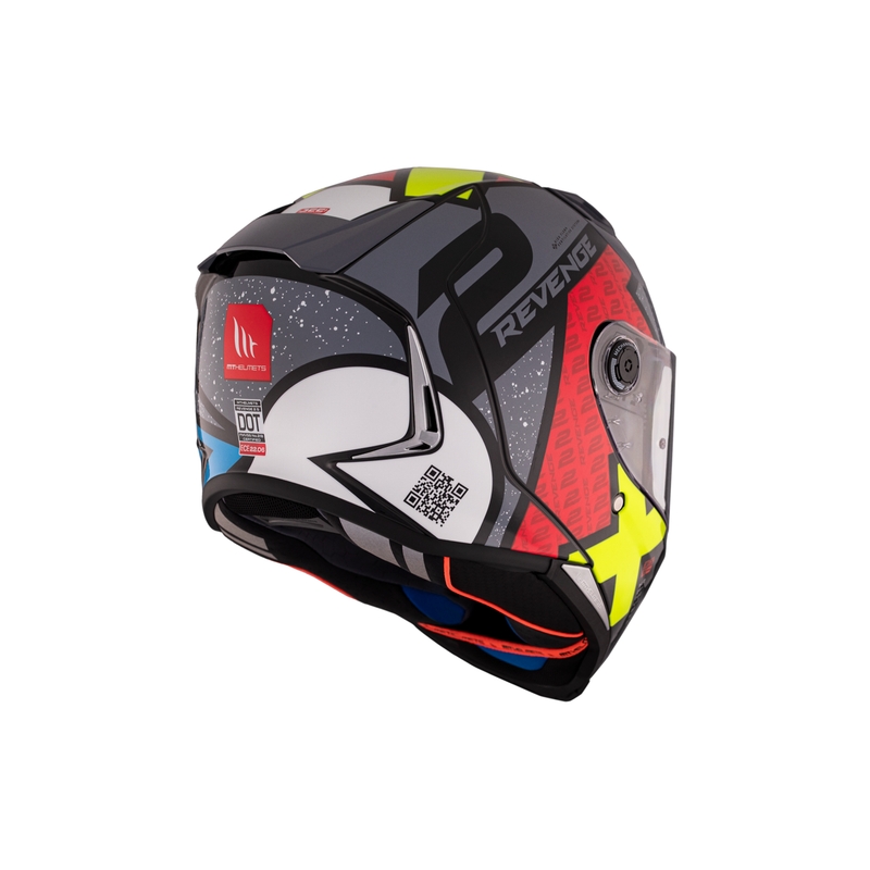Integrierter Motorradhelm MT REVENGE 2 S Light CO glänzend schwarz-rot-gelb