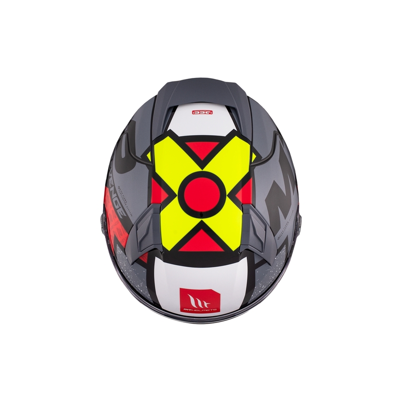 Integrierter Motorradhelm MT REVENGE 2 S Light CO glänzend schwarz-rot-gelb