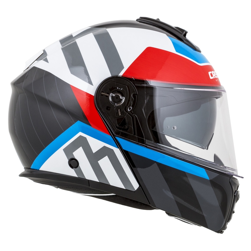 Klappbarer Motorradhelm Cassida Modulo 2.1 Profil weiß-schwarz-blau-grau