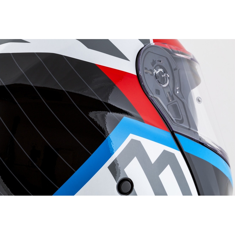 Klappbarer Motorradhelm Cassida Modulo 2.1 Profil weiß-schwarz-blau-grau