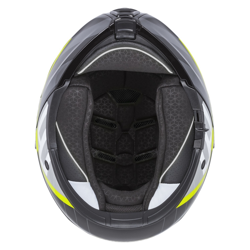 Klappbarer Motorradhelm Cassida Modulo 2.1 Profil weiß-schwarz-fluo gelb-grau