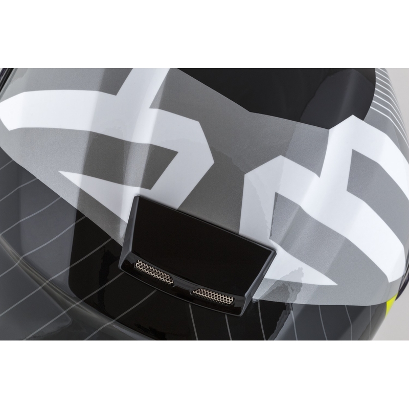 Klappbarer Motorradhelm Cassida Modulo 2.1 Profil weiß-schwarz-fluo gelb-grau