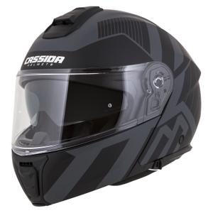 Klappbarer Motorradhelm Cassida Modulo 2.1 Profile Vision mattschwarz-grau reflektierend