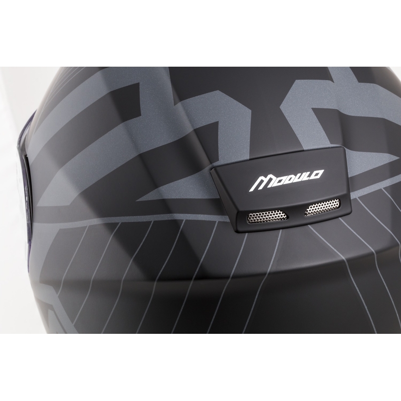 Klappbarer Motorradhelm Cassida Modulo 2.1 Profile Vision mattschwarz-grau reflektierend