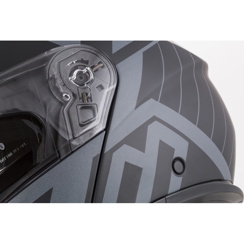 Klappbarer Motorradhelm Cassida Modulo 2.1 Profile Vision mattschwarz-grau reflektierend