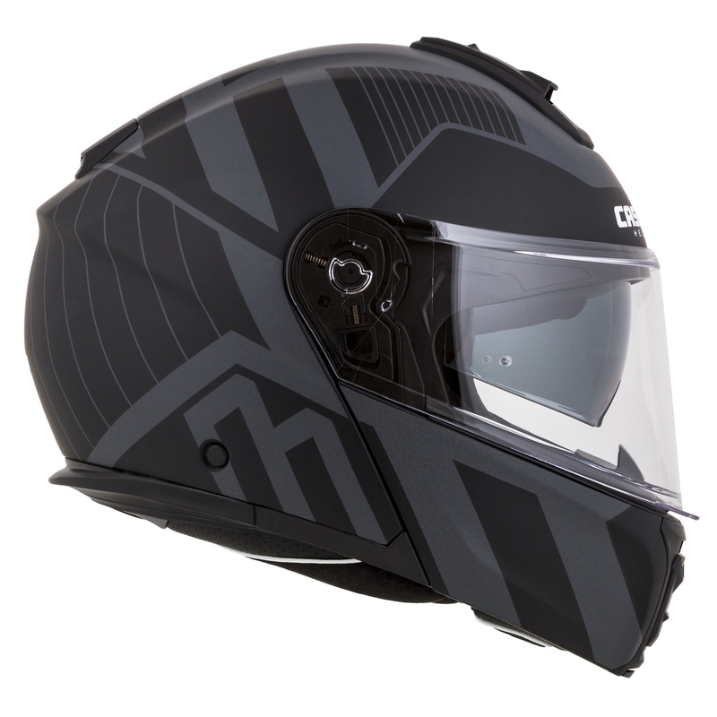 Klappbarer Motorradhelm Cassida Modulo 2.1 Profile Vision mattschwarz-grau reflektierend