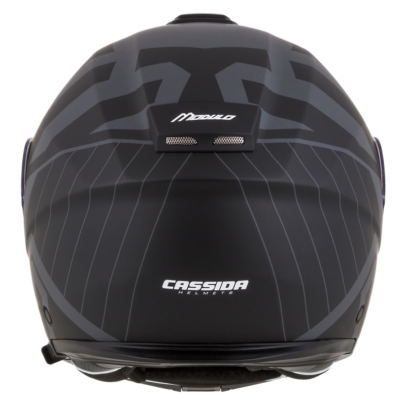 Klappbarer Motorradhelm Cassida Modulo 2.1 Profile Vision mattschwarz-grau reflektierend