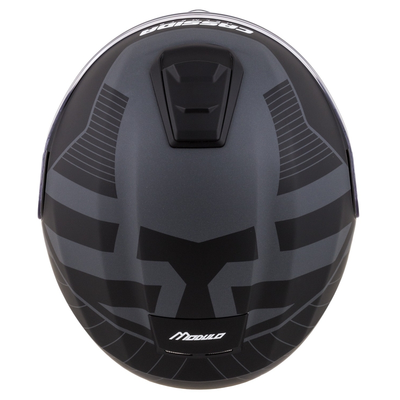 Klappbarer Motorradhelm Cassida Modulo 2.1 Profile Vision mattschwarz-grau reflektierend