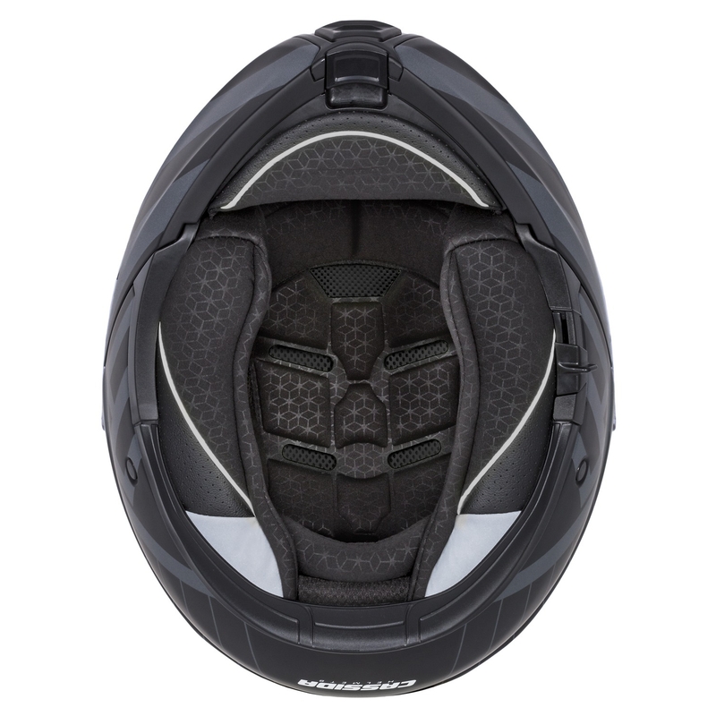 Klappbarer Motorradhelm Cassida Modulo 2.1 Profile Vision mattschwarz-grau reflektierend