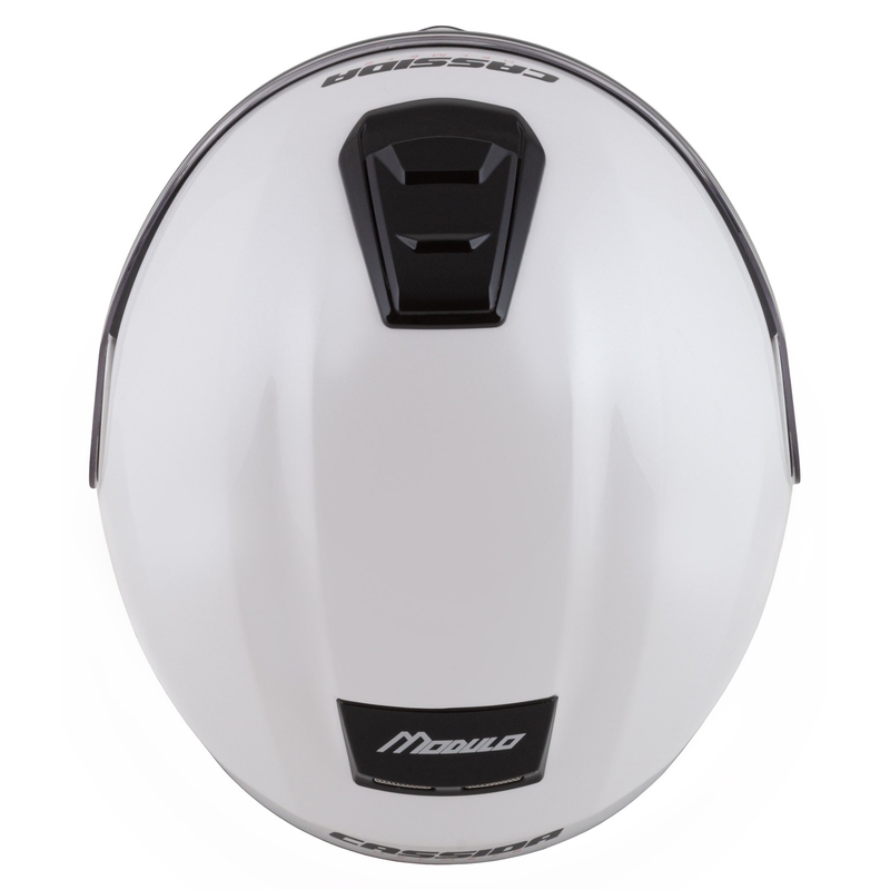 Cassida Modulo 2.1 Compass Klapp-Motorradhelm Perlweiß-Schwarz-Rot-Silber