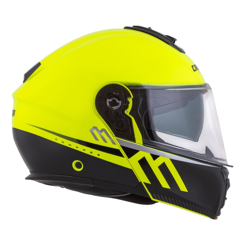Klappbarer Motorradhelm Cassida Modulo 2.1 Compass fluo gelb-schwarz-silber-rot
