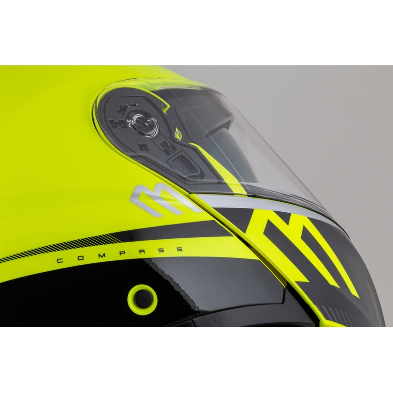 Klappbarer Motorradhelm Cassida Modulo 2.1 Compass fluo gelb-schwarz-silber-rot