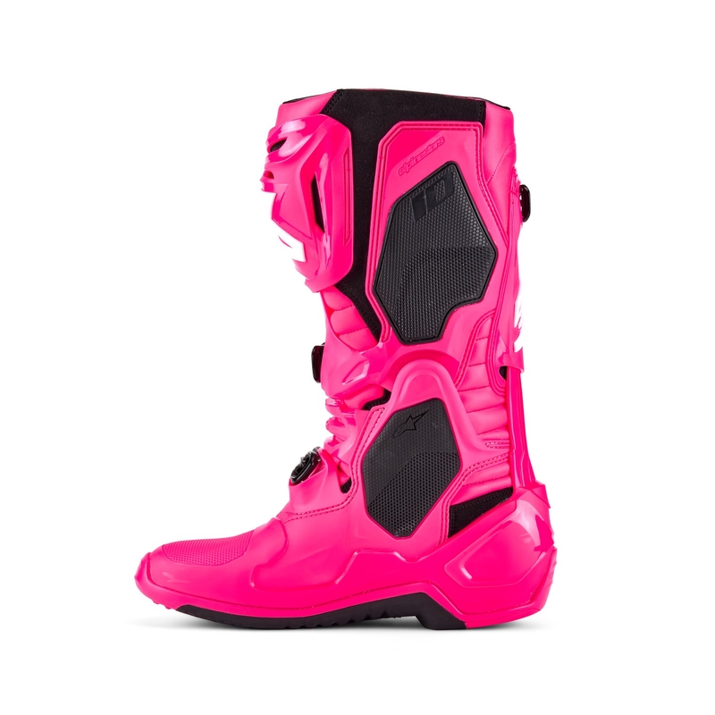 Alpinestars Tech 10 Motorradstiefel pink-schwarz-weiß