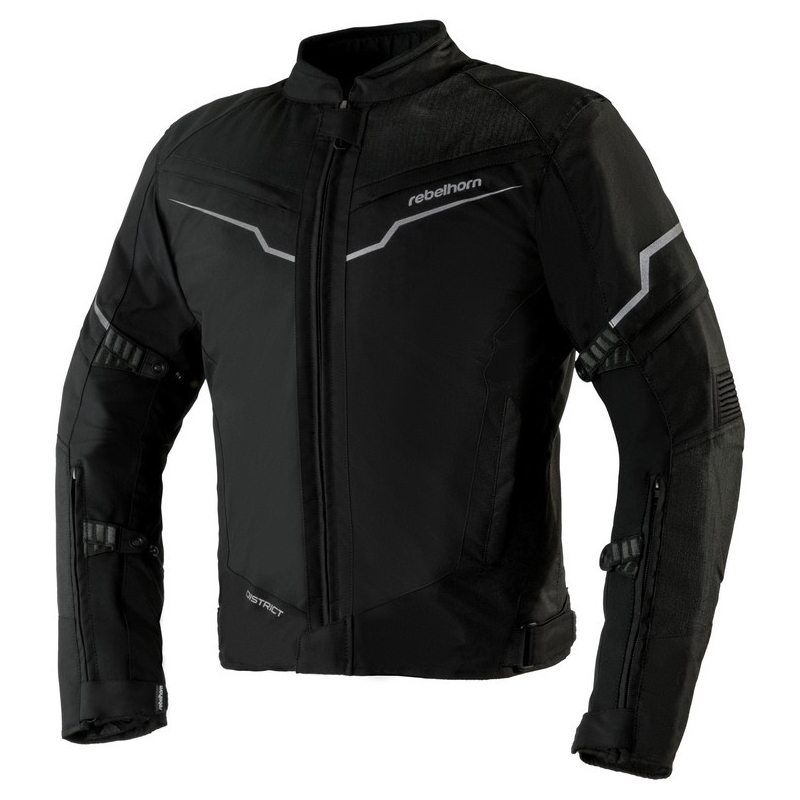 Moto Jacke Rebelhorn District Schwarz Ausverkauf