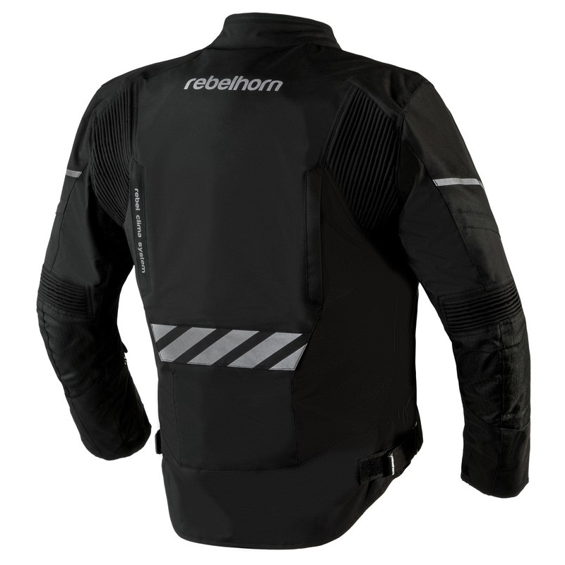 Moto Jacke Rebelhorn District Schwarz Ausverkauf